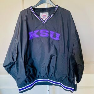 Kansas State K State retro varsity jacket Wildcats V neck 90s embroidered XXL